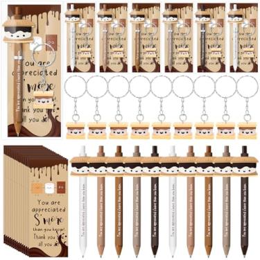 Imagem de Sinload 25 conjuntos de canetas esferográficas inspiradoras de marshmallow S'more, marcadores luminosos de agradecimento, para Natal, colega de trabalho, equipe, professor, enfermeira