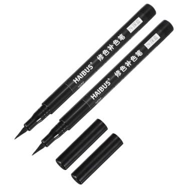 Imagem de PATIKIL Caneta marcador de tecido de 14 cm, 2 peças de marcador de ponta de pincel de tecido de secagem rápida à prova d'água para conserto de cores, azul escuro