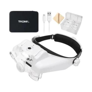 Imagem de Lupa De Cabeça LED Recarregável Com Óculos De Aumento Para Leitura E R