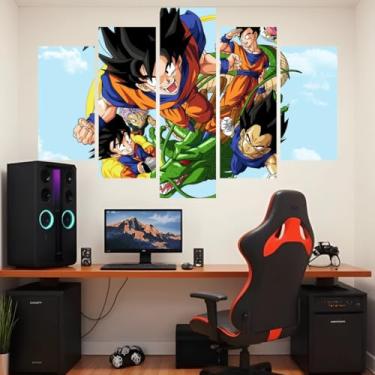 Imagem de Quadro decorativo Mosaico Dragon Ball - 5 peças - Goku, Vegeta, Freeza, Bills, Majin Boo - 05