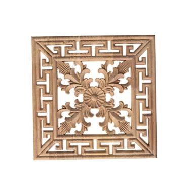Imagem de Guarnição de madeira decorativa no centro de mobiliário doméstico, decalques de artesanato esculpidos, decalques de porta de mobília sem pintura, decorações de armários, várias combinações(1PCS,G)