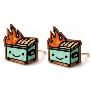 Imagem de Brincos de madeira para mulheres, pé grande, softball, tênis, pinguim, tartaruga, cão, gato, vaca, pato, Papai Noel, preguiça, hipopótamo, margarida, golfinho, fofo, vintage, hipoalergênico, brincos