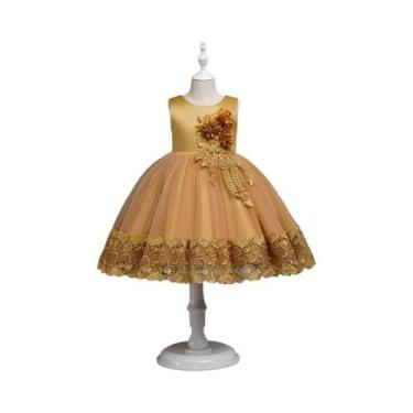 Imagem de Vestido De Festa Em Tule Com Flores Para Meninas, Elegante Para Damas 