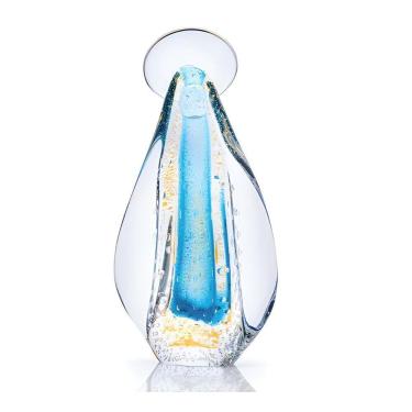Imagem de Imagem Nossa Senhora Santa Pequena Azul Gold Ouro 24k Cristal Murano São Marcos 21x12cm