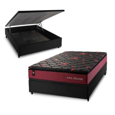 Imagem de Cama Box Baú Toronto 138x188 com Molas Ensacadas King House