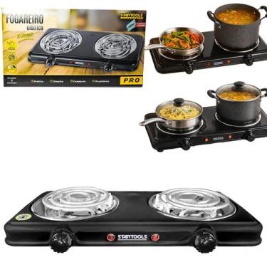 Imagem de Fogão Elétrico 2 Bocas Fogareiro 220v Portátil 2000w Startools Preto K