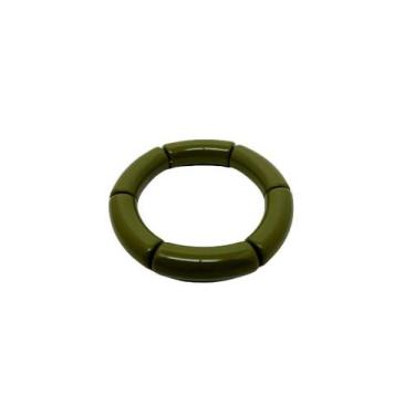 Imagem de Pulseira Resina Tubo - Color Fashion - SUGGESTIONE, Verde escuro, Únic