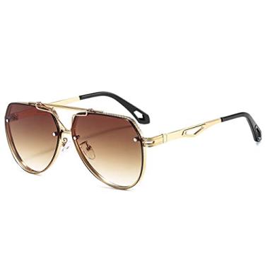 Imagem de Óculos de Sol Vintage Redondos de Metal Masculino Condução Preto Retro Espelho Óculos de Sol Lady Shade Óculos de Sol UV400, 3, Tamanho Único