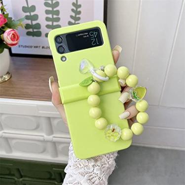 Imagem de Linda caixa de telefone com pulseira de coração para Samsung Galaxy Z Flip 4 capa corrente de mão para Z Flip4 Flip4 pulseira protetora, DS512,3, para Z Flip 4