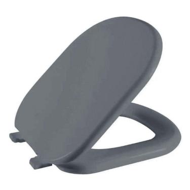 Imagem de Assento Sanitário Donna Cinza Escuro Tampa para Vaso Santamarina Almofadado