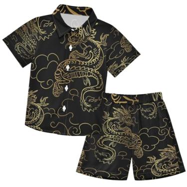 Imagem de visesunny Camiseta infantil de manga curta para crianças, estampada, casual, shorts, roupas de verão, Multi42, 4 Anos