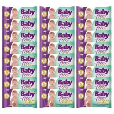 Imagem de Kit 24 Toalha Umedecida Lenço Baby Free 50Un  QLB