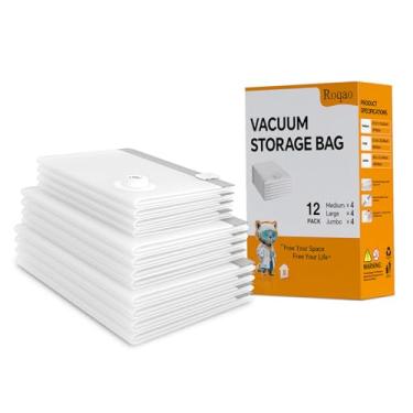 Imagem de Roqao Sacos de armazenamento a vácuo, sacos economizadores de espaço, sacos de armazenamento lacrados por vacina, sacos de vedação a vácuo para roupas