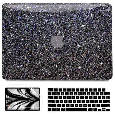Imagem de Anban Compatível com MacBook Air 13 polegadas 2025 2024 2023 2022 M4 M3 M2 A3240 A3113 A2681, capa rígida de plástico com glitter luxirous para MacBook Air 13,6 polegadas + capa de teclado + protetor