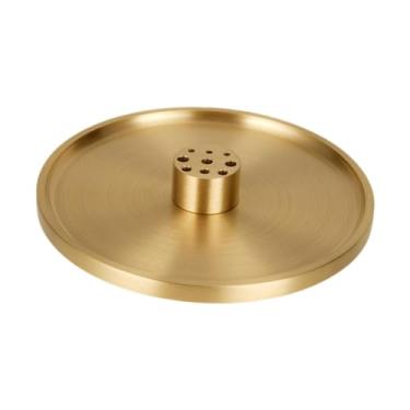 Imagem de Fenteer Incenso queimador de queimador de bandeja de touch stick placa de tigela artesanato artesanato multifuncional suporte de bastão para a fazenda central, 10x10x1.4cm