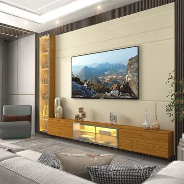 Imagem de Home 217cm 3 Portas Com 2 Porta Reflecta Com Led 100% Mdf Luminare Off White-naturale