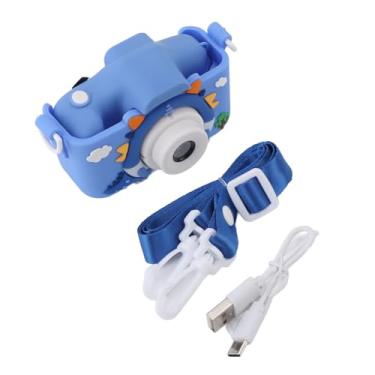 Imagem de Crianças Câmera Digital Cute Cartoon Dinosaur Design 2.0 Inch HD IPS Screen Câmeras duplas Foto Gravação de Vídeo Puzzle Jogos Música Reprodução Selfie Câmera para Meninos Meninas (Azul)