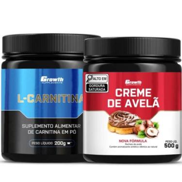 Imagem de L-Carnitina 200g em Pó + Creme Avelã Fit 500g Growth