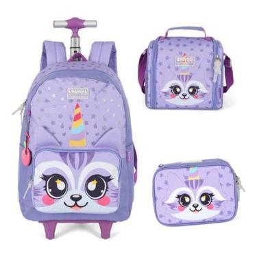 Imagem de Kit Mochila Rodinhas Gato Coelho Unicórnio Up4You