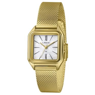 Imagem de Relógio Lince Feminino Ref: Lqgm057l30 B3kx Retangular Mesh Dourado