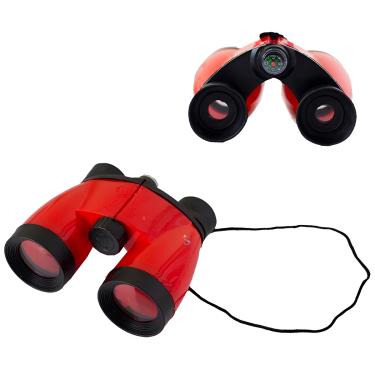 Imagem de Binóculo Infantil Bússola Plástico Brinquedo Criança Cor:Vermelho