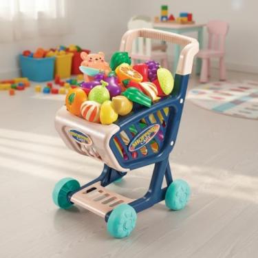 Imagem de Carrinho de Compras Infantil com Acessórios (Azul)