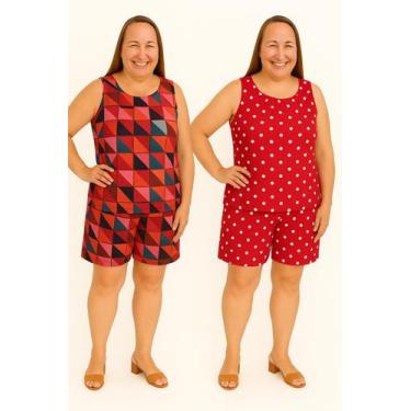 Imagem de Kit com 2 (DOIS) Conjuntos de Liganete plus Malha Fria (BERMUDA E CAMI