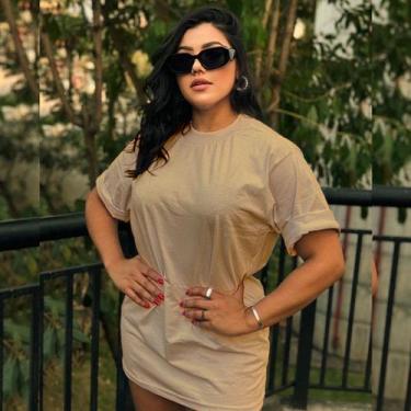 Imagem de Camiseta Oversized feminina Cobre Legging Treino Academia Casual - RM 