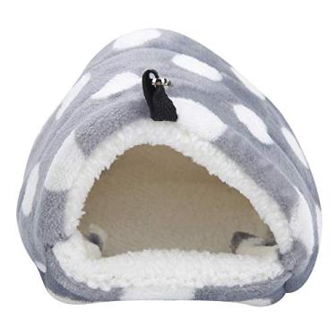 Imagem de GLOGLOW Rede para animais de estimação, cinza grande de flanela Shu Velveteen Hamster Warm Hammock Cama suspensa Mantém o Ninho Quente para Hamster Sugar Glider (G)