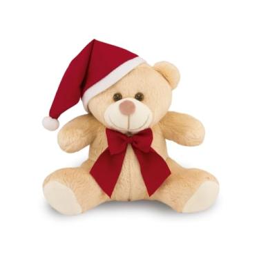 Imagem de Urso de Pelúcia Papai Noel 25cm Decoração Natal (Caramelo)