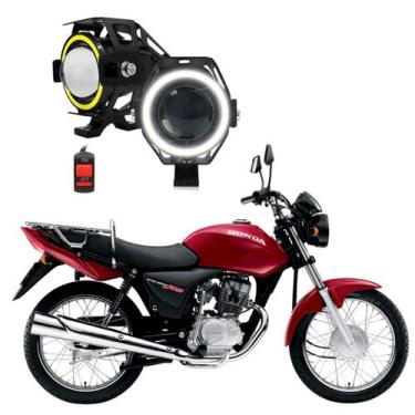 Imagem de Kit Farol de Milha Angel Eye U7 para Moto Honda CG 150 Titan KS 2002 2
