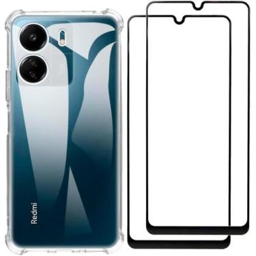 Imagem de Kit Capa Antiqueda + 2x Películas de Vidro 3D para Redmi 13C - Phonece