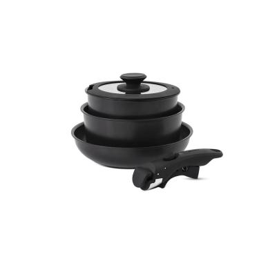 Imagem de Jogo de Panelas Empilhável Brinox com Cabo Removível Ceramic Life Fit 10 Peças - Antiaderente Cerâmico Fundo de Indução