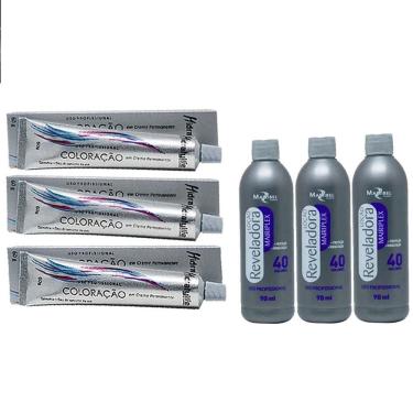 Imagem de Kit 03 Tinta Vermelho 66.66 e 03 OX 40 90ml Mairibel