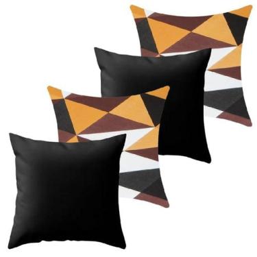 Imagem de Kit 4 Capa De Almofada 40X40 Malha Com Zíper Lisa Estampada - Ametista