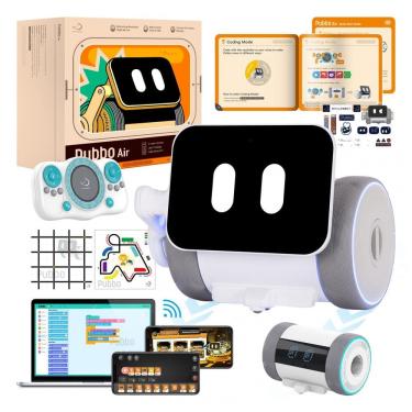 Imagem de Robô Interativo Programável STEM WhalesBot Pubbo Air com Controle por Voz, Toque, APP e Controle Remoto para Crianças a Partir de 6 Anos