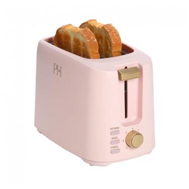 Imagem de Torradeira 2 Fatias Paris Hilton Rosa 7 Níveis Largura Extra Funções Bagel e Descongelar 1700W 110V