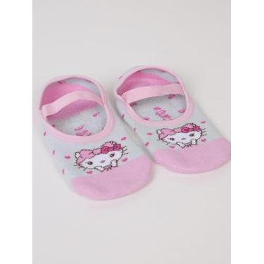 Imagem de Meia Sapatilha Hello Kitty Infantil Para Menina - MESCLA/ROSA, G, Mesc