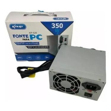 Imagem de Kit Fonte Atx 350w Knup Kp-526 Com Cabo - Caixa 10 unid, Bivolt