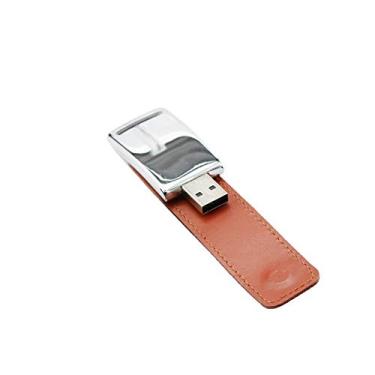 Imagem de 16GB Marrom PU Chaveiro USB Flash Drive PenDrive USB 2.0 Stick USB Flash Disk Cartão USB Cartão de Memória U Disco USB Drive