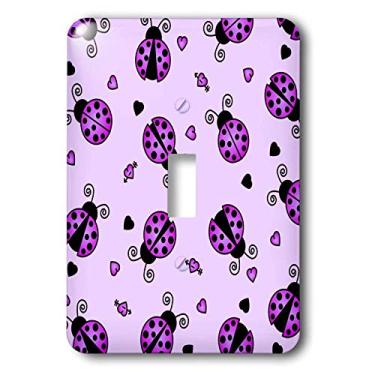 Imagem de 3dRose lsp_12101_1 Love Bugs Purple Ladybug Print With Hearts Single Toggle Switch