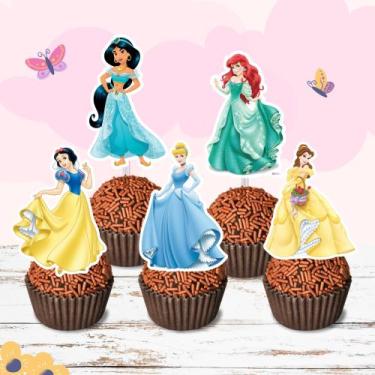 Imagem de 50 Toppers Tags Para Doces Docinhos Princesas Disney - Oficina do Pape