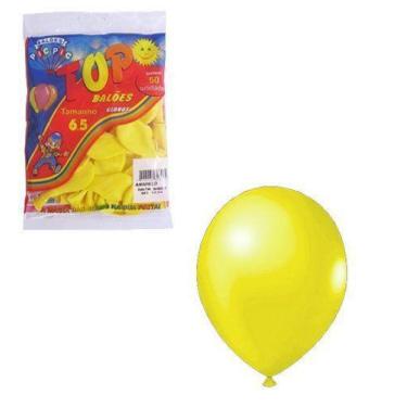 Imagem de Balao Bexiga Top Amarelo 6,5'' Com 50 Unidades - Pic Pic