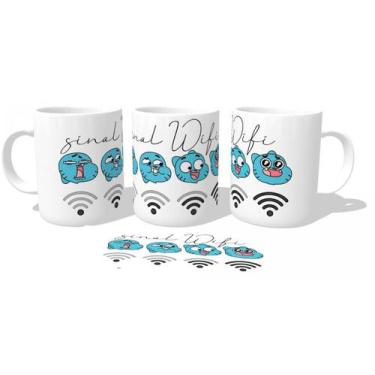 Imagem de Caneca Cerâmica copo sinal WIFI Gumball - Empório Dutra