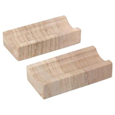 Imagem de Gmyiak 2 Peças Suporte para Rolo de Massa, Suporte para Rolo de Massa de Mármore Natural, para Assar Massa de Pizza, Rolo de Massa de Fondant, Biscoito, Torta, Massa, Padaria, Rolo de Rolo