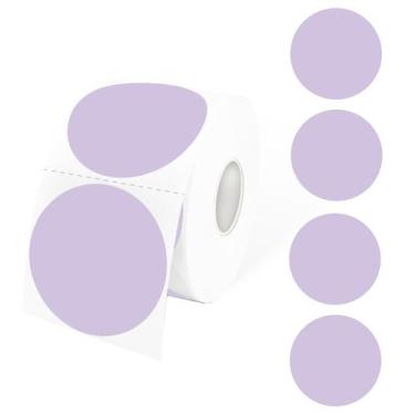 Imagem de Etiquetas Adesivas Térmicas STARLIBOO - 600 Etiquetas Redondas Roxas (