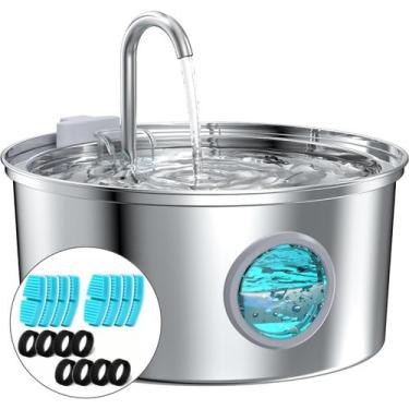 Imagem de Fonte de Água para Gato FOFNON - 3,2L em Aço Inoxidável com 8 Filtros