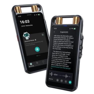 Imagem de Gravador de voz AI Rpbznr Transcritor 64GB com 134 idiomas