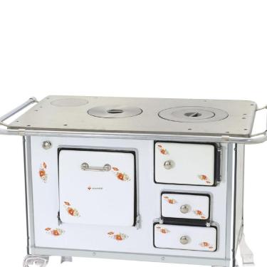 Imagem de Fogão A Lenha Tradicional Venâncio 01 Branco Florido 1efbr