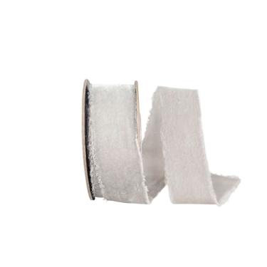 Imagem de Reliant Ribbon Fita de veludo com borda desgastada Dutchess, cinza